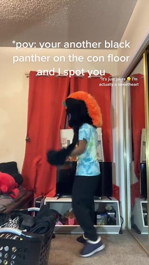 This is kinda just fursuit acting practice. The scarf I’m using restricts movement slightly so moving my arms was challenging at times lol, black panthers are technically not a real animal so I just mean any black big cat thing #furry #furryfandom #furrytiktok