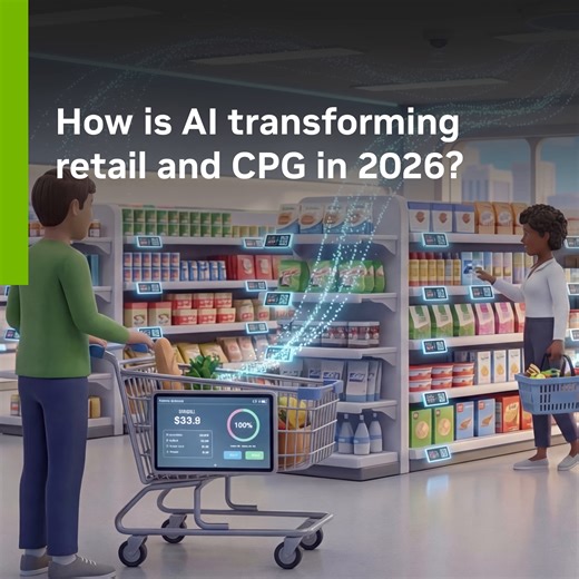 📊 The State of AI in Retail and CPG: 2026 Trends report is here. • 89% say AI is increasing annual revenue. • 79% report open-source models and software were important to their AI strategy. • Nearly half are already deploying or evaluating AI agents at scale. From agentic AI to physical AI in warehouses, this year’s report shows what’s working now and what leaders are scaling next. 📥 Read the blog and download the full report: https://nvda.ws/45uTpoM | NVIDIA AI