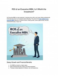 ROI of an Executive MBA: Is It Worth the Investment? - SlideServe