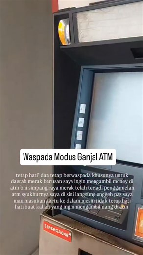 Berita Cilegon Online (BCO) on Instagram: "Waspada modus ganjal ATM dulur dulur! . #WargaBCO melaporkan dugaan ATM terdapat pengganjal di dalam lubang kartu di Merak, Kota Cilegon, Sabtu 20 Desember 2025."