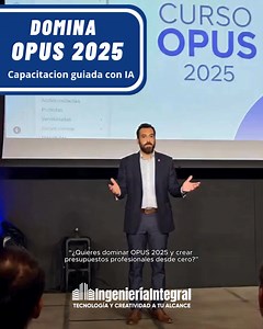 🎯 CURSO OPUS 2025 – Capacitación guiada con IA 🚀 Impulsa tu carrera profesional con las herramientas más avanzadas del sector construcción Aprende a dominar OPUS 2025, el software líder en análisis de precios unitarios y presupuestos. ¡Conviértete en un experto en precios unitarios para cualquier tipo de proyecto! Aprovecha esta oferta ahora mismo y obtén acceso inmediato con la flexibilidad de aprender a tu propio ritmo, ¡las 24 horas del día, los 365 días del año y para toda la vida! 💻 Incl