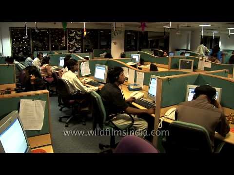 BPO employees at a call center in Gurgaon, India