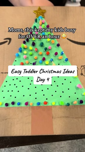 Easy Toddler Christmas Qtip Box Tree Activity