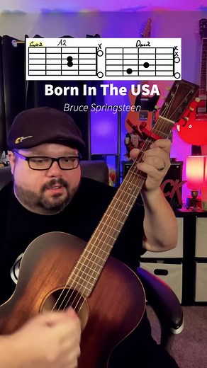 Born In The USA by Bruce Springsteen Guitar Tutorial! #guitar #tutorial #lesson #acousticguitar #reels #trending | Chas Evans