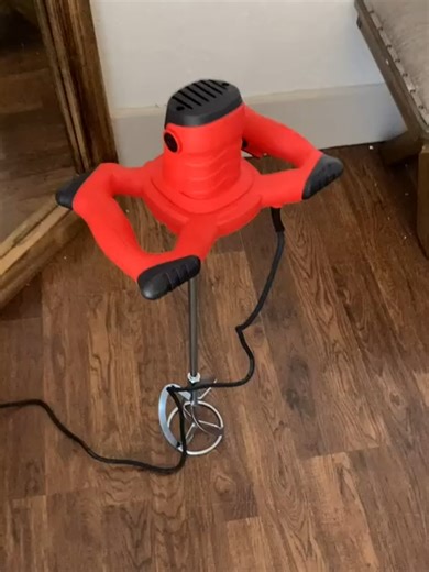 This Concrete mixer design a 6 speeds with self-locking switch and screw-shaped dual-paddle for effective and thorough mixing, saving time and preventing splashing.#GIFT