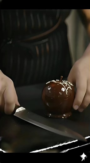 Slicing chocolate-coated apples🍎🍫#food #asmr #fyp #foryou #foryoupage