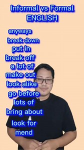 6.9K views · 156 reactions | English Vocabulary | Informal vs Formal English #learningbuddy #learnenglish #vocabulary #englishvocabulary #informalvsformal #informalenglish #formalenglish #basicvsadvancedenglish #englishteacher #englishtutor #vocabularywords #reelsfb #fypシ゚ #everyone #followers | Learning Buddy | Facebook
