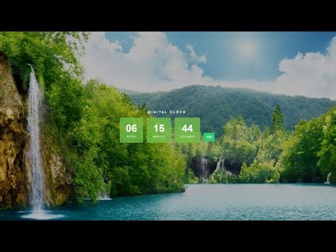 Digital Clock Using HTML CSS & JavaScript | Real Time Clock with Background Image