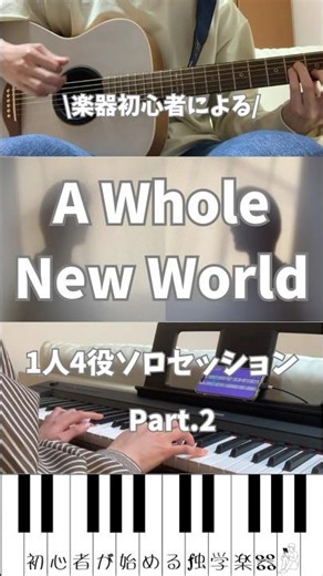楽器初心者によるA Whole New Worldソロセッション② #セッション #guitar #piano
