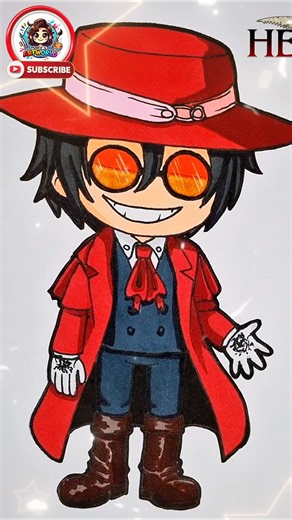 Cute Alucard from Hellsing ✨️ #hellsing #shorts #drawing #artforkids #art #animedrawing #anime