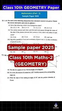 Class 10th Maths 2 Sample Paper | Geometry Sample Paper| Maharashtra Board Exam 2025 #class10thmaths