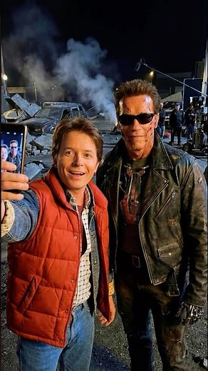 Marty McFly time-travels across iconic movie sets for the ultimate legendary selfie tour.