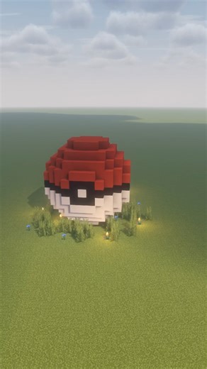 minecraft: how to turn a pokeball into a house #minecraft #mctutorial #pokemon #minecraftbuilding