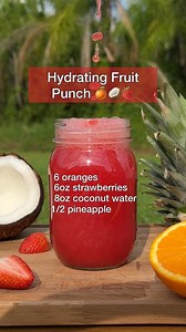 Hydrating Fruit Punch 🍊🥥🍓 #growyourown #fruitpunch #juicerecipes #juicingrecipes #fruitjuice #vitamins #nutritious #hydration #immuneboost #postworkout #juicingforhealth #healthiswealth #healthandwellness #growyourownfood #growyourownlives #fruitheals #healingfruit #natureheals #healingnature #fbreels #reels2025 #explorepage | Growyourownlives
