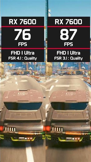 RX 7600 FSR 4.1 vs FSR 3.1 Cyberpunk 2077 benchmark #benchmark #gaming
