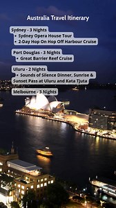Australia Travel Itinerary 🇦🇺 This Australia travel itinerary hits the main must-do highlights you HAVE to see at least once in your lifetime. Have you visited any of the destinations in Australia? Get more details about this itinerary with a made-for-you vacation package here: https://bit.ly/3J5dIAR 👈👈 📝 Save this for your Australia travel ideas. 📝 | About Australia - Australian Travel