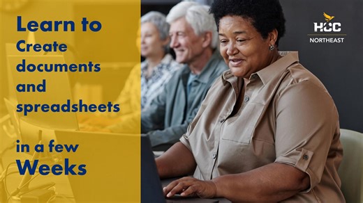 Register now for Beginner Computer II classes at HCC North Forest and Acres Homes campuses. Classes begin February 24 - March 31. Learn to create Word documents, spreadsheets, and basic document development functions. Enroll today at hccs.edu/clp | HCC Northeast