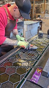 This is a little video I made showing the making of this transom window for my clients home #stainedglass #beelove | Light Leaded Designs