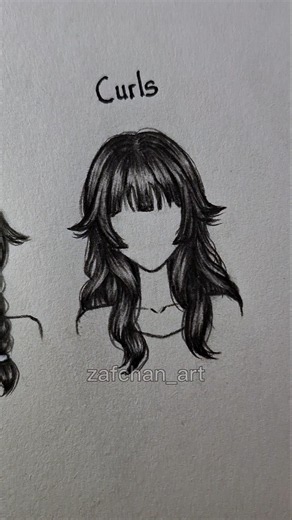 How to draw anime hair in different ways ✨️ #drawing #hairstyle #anime #howtodraw #sketch #shorts
