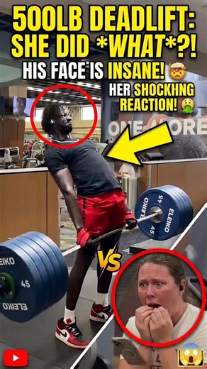 ​"500lb Deadlift Fail: Her Face Says It All! 💀" #GymFail #Deadlift #FitnessDrama #Gym #WorkoutSafety
