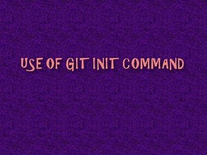 use of git init command