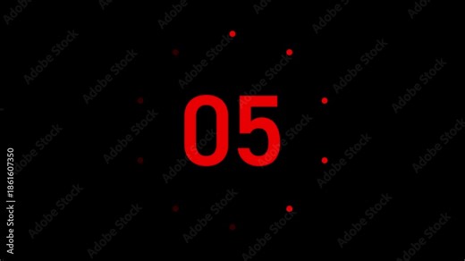 10 Seconds Red Count Up Timer Digital Stopwatch Animation