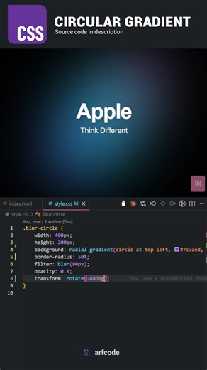 Pure CSS Circular gradient blur like apple background Without JavaScript👍