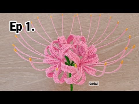 EP1. Flower ❤️ Crochet Spider Lily Flower Tutorial step by step | Crochet Flower Bouquet #crochet