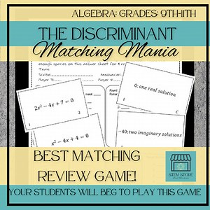 Finding and Understanding the Discriminant: Algebra Matching Game