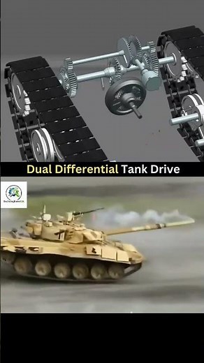 Dual Differential Tank Drive 🤯🔥 | Genius Steering Mechanism Explained#shorts