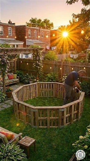 DIY Family Summer Pool Using Wooden Pallets | Backyard Garden Build #pools #summerpool