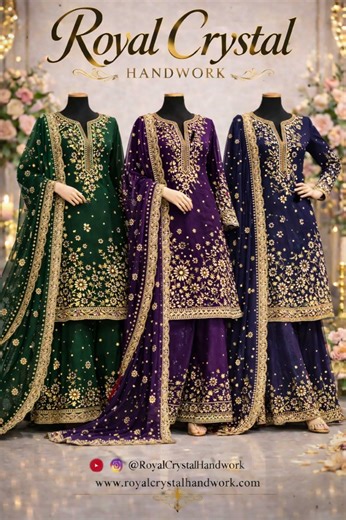 Luxury Pakistani Embroidered Suits 2026 | Royal Crystal Handwork New Collection ✨