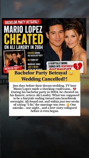 Bachelor Party Betrayal Wedding Cancelled? #MarioLopez #AliLandry #viral #trending #hollywooddrama