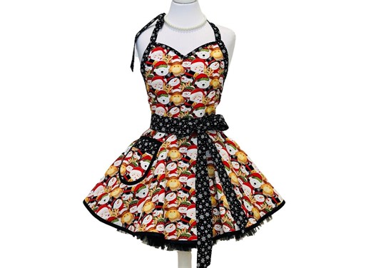 Women's Christmas Character Apron – Holiday Baking Kitchen Apron - Etsy