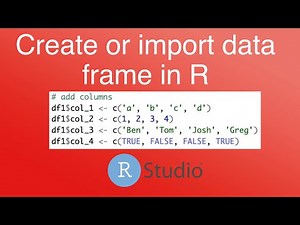 Create or import data frame in R