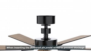 Breezary Charlie 52 in. Integrated LED Indoor All-Black Ceiling Fan with Light and Remote Control Included 24024-AB