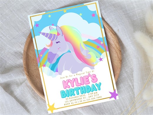 Unicorn Birthday Invitation: Animated & Printable Magical Party Invite (Digital Download)