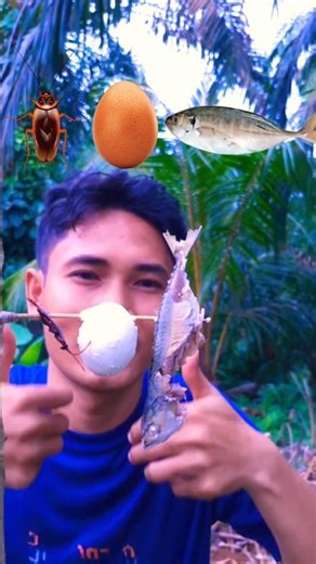 Food ASMR🪳🥚🐟 | Mouth Emoji Magic😲✨️ #shorts #reverse #food