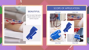 COHEALI 6pcs Dialysis Bag Clamp Catheter Tube Clamp Peritoneal Dialysis Fixator Tubing Closure Clip Foley Catheter Stabilization Device Blue