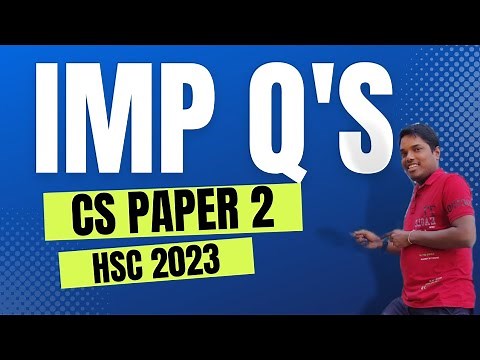 Chapterwise Computer Science Paper 2 IMP questions hsc 2023