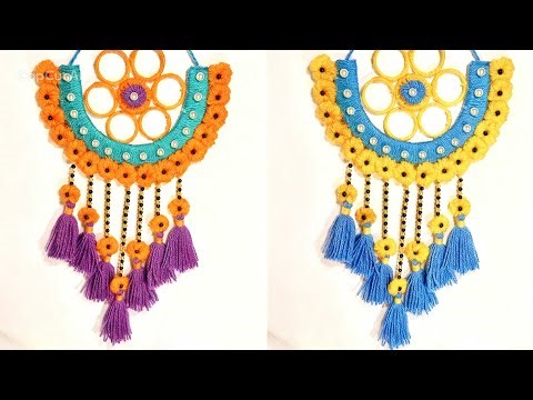 ✨ DIY Flower Ring Wall Hanging 🌼💙 Easy Yarn Craft That Will Brighten Your Room! | Make and Earn