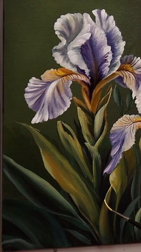 How I Paint Irises in oils | Violet & Gold #arttutorial #oilpainting #artist