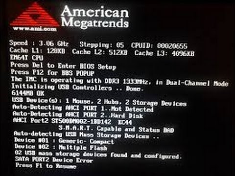 How to fix american megatrends error at boot