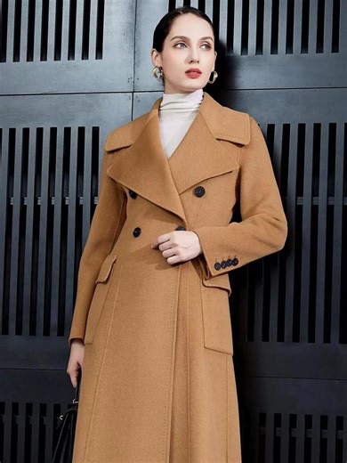 CLEARANCE SALE | Camel-silk-wool Belted Wrap Coat | Notch Lapel | Limited Stock - Etsy