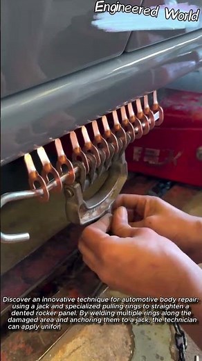 Automotive Body Repair: Pulling a Dented Rocker Panel. #repair #automotive #bodywork #technique#auto