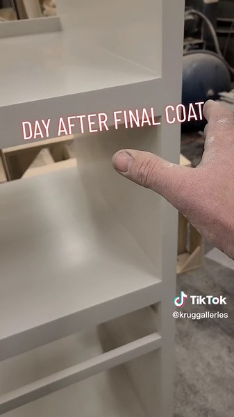 beautiful finish with lacquer paint, caulking seams prior to final coa...