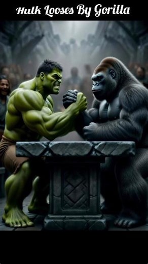 Hulk vs Gorilla 🦍💥 Who is Stronger? Unexpected Ending! 😱 #shorts #trending #hulk