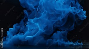 Blue smoke on black full hd 4k animation video download