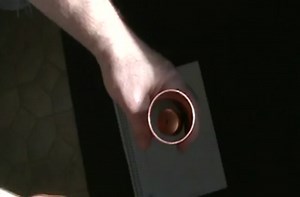 Magnet in a copper pipe.