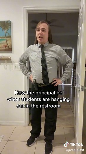 Principal catching students in the restroom